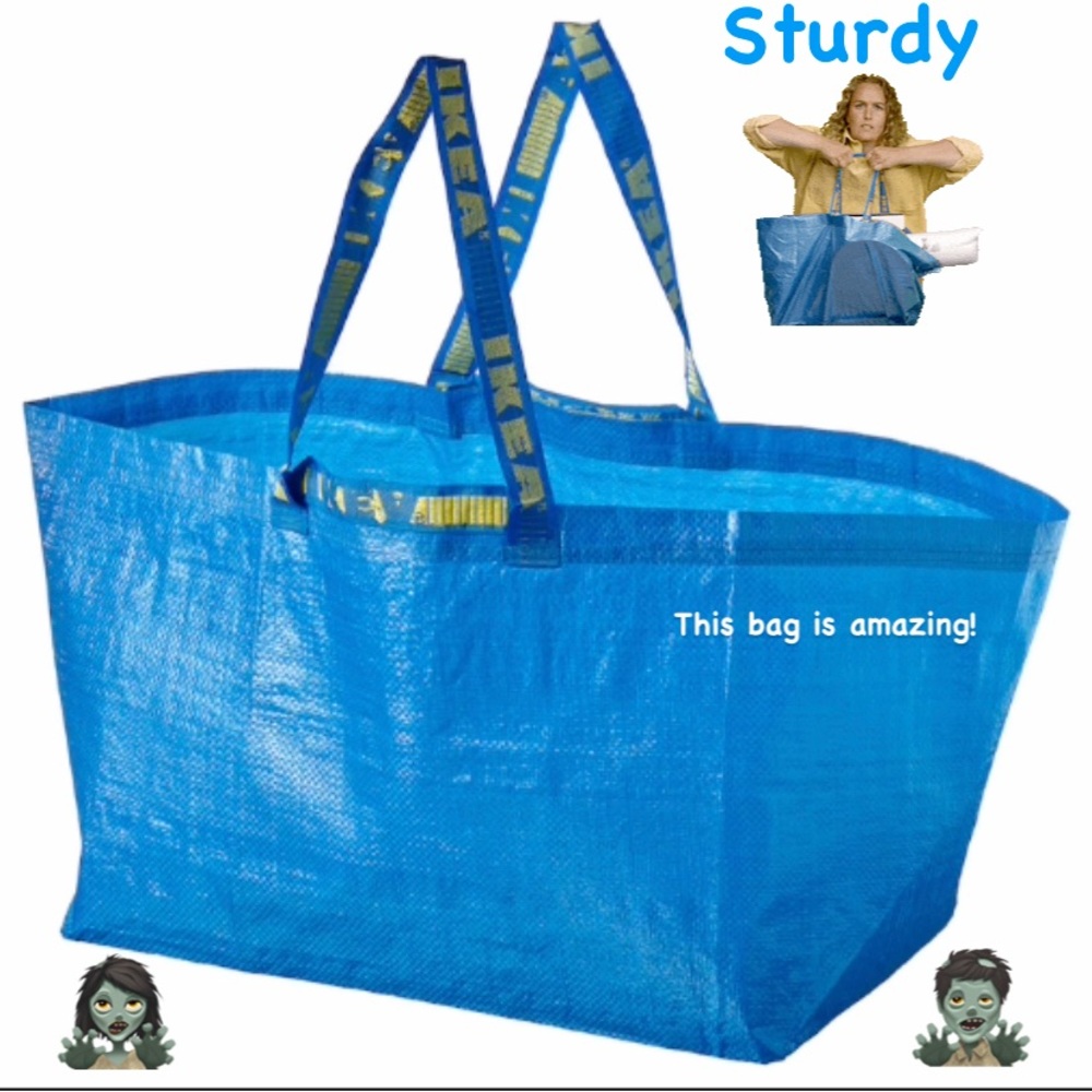 Halloween decor storage bag:  1 blue frakta Ikea sturdy bag 🛍🧟‍♀️🧟‍♂️🧟